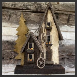 Chalet de bois  9"x15"