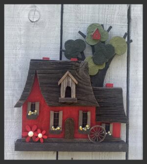 Petite Chaumière rouge 12"x14"