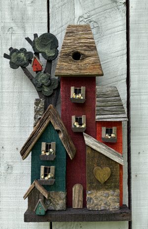 Les petits village d'Octobre 10"x18" (rubis foncé)