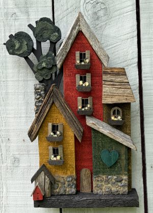 Les petits villages dOctobre (rouge) 10"x18"
