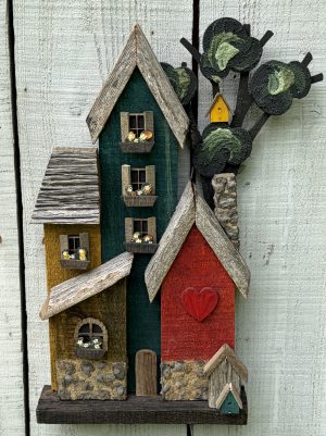 Les petits village d'Octobre (turquoise) 10"x18"