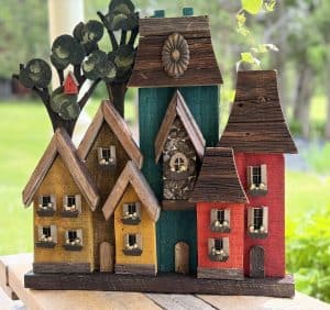 Village de bois 19x22 (turquoise)